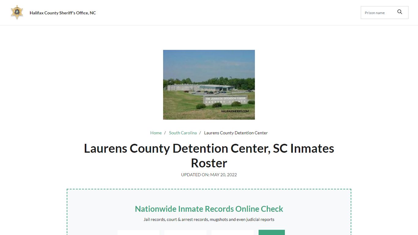 Laurens County Detention Center , SC Inmates Roster